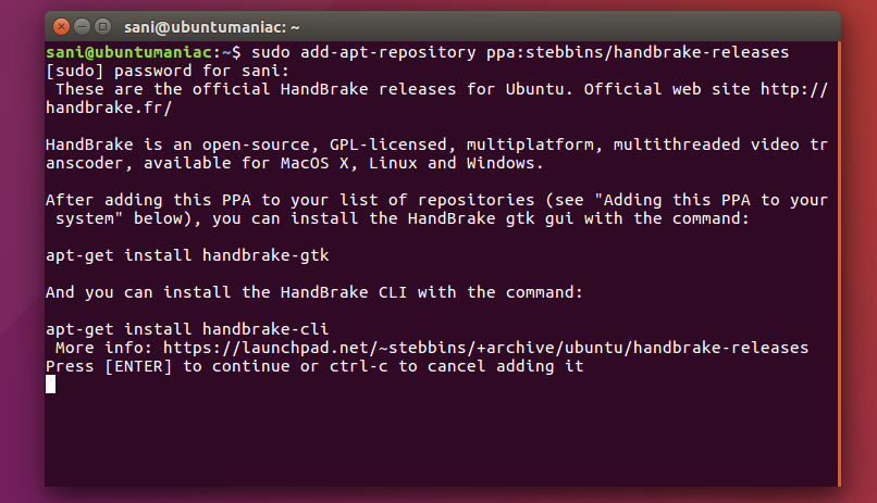 Install HandBrake 1.0.3 on Ubuntu / Linux Mint via PPA | Ubuntu Maniac ...